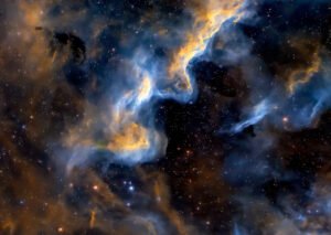 Carina Nebula NGC 3372, "deer's head or face of 'god' looking down". Collections: Carina Nebula Artistic
