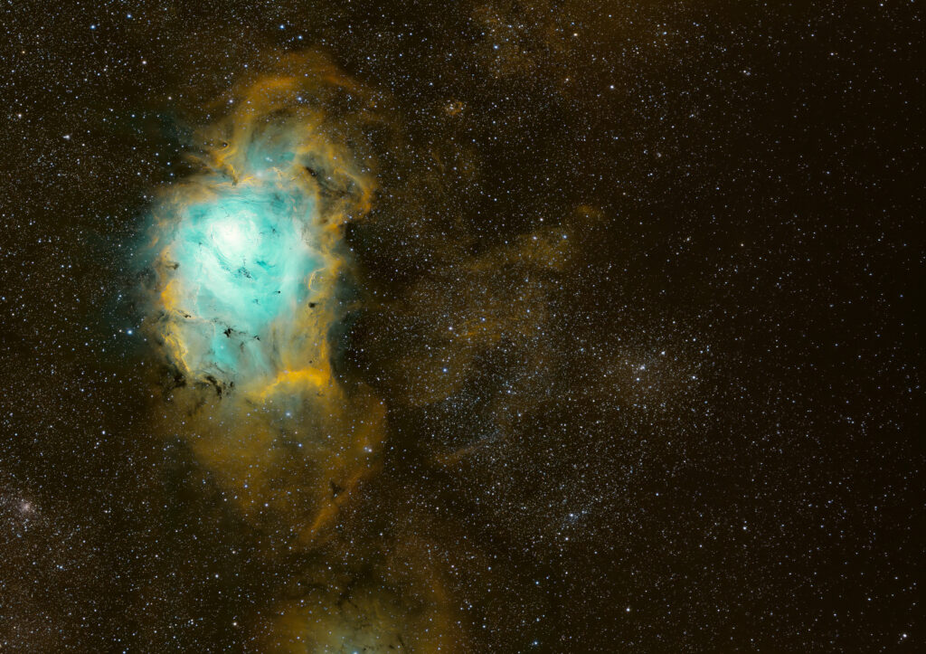 Lagoon Nebula M8, NGC 6523; here, it looks like a horse's head. Collections: Southern Celestial Hemisphere