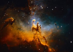Colour image of Pillars of Creation, Eagle Nebula M16. Collections: Southern Celestial Hemisphere