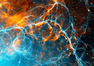 Colour image of Vela Supernova Remnant (SNR), Gum 16, (SNR G263.9-03.3), 700 light-years distant, the aftermath of a massive star that exploded 11,000 years ago; sits within Gum12.Collections: Southern Celestial Hemisphere - Supernovae _ VelaSNR