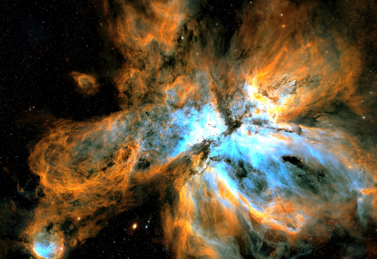 Stepping beyond traditional scientific mapping to explore the emotional canvas of the deep sky. This artistic interpretation of the Carina Nebula uses custom color grading and enhanced tonal transitions to emphasize the fluid, cloud-like structures of the cosmic nursery, turning raw astrophotography data into fine art.