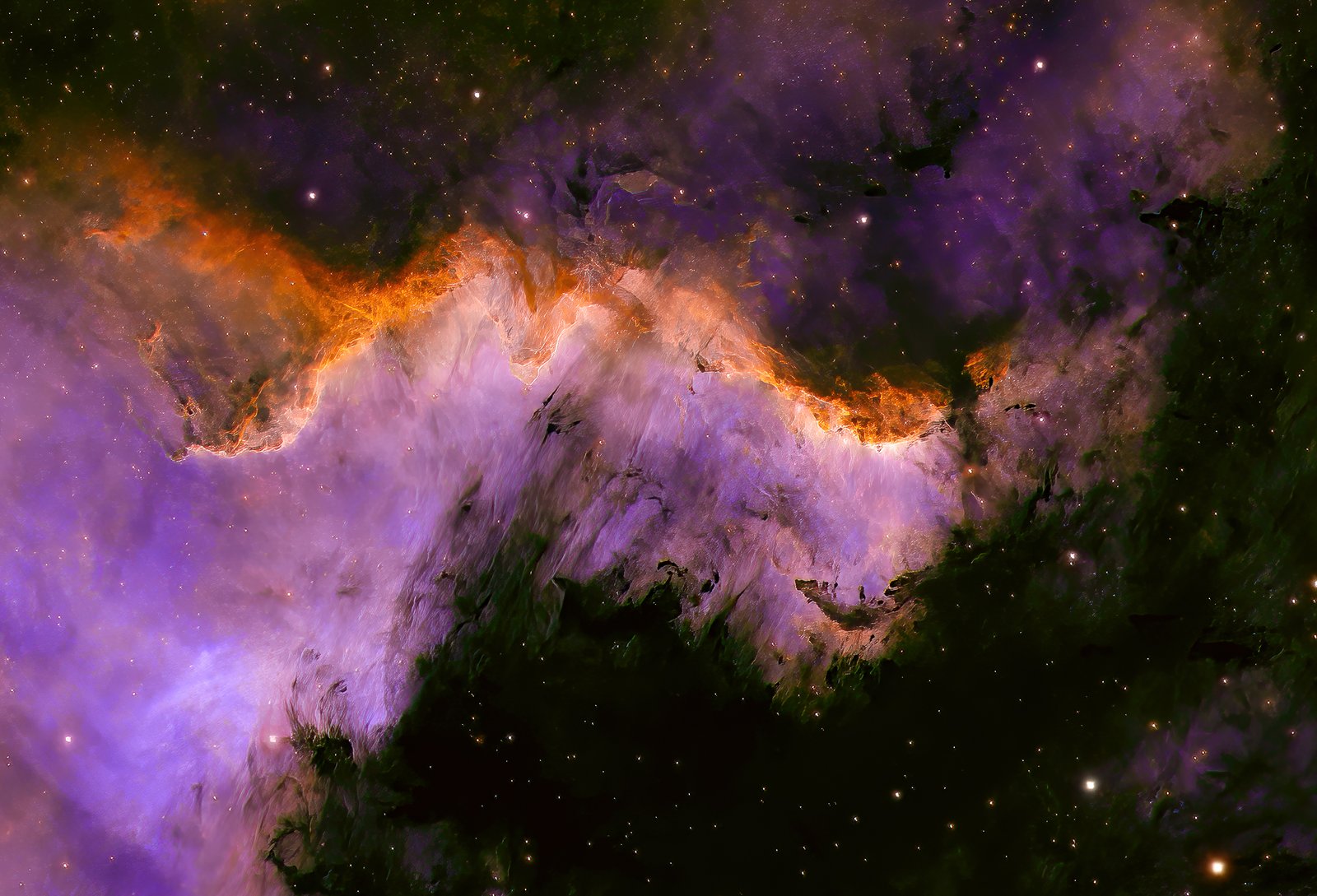 NGC 7000, the North America Nebula, is an emission nebula 1,800 light-years distant. A chaotic gas structure nestled along the dense Cygnus Wall mimics the silhouette of a massive, shaggy dog. This technical preview isolates that specific high-contrast outline against deep interstellar space
